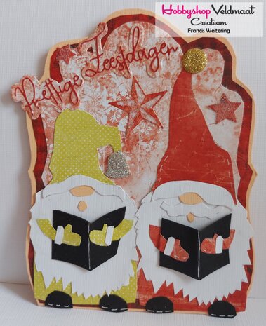 Dutch Doobadoo Card Art Built up Caroling Gnome A5