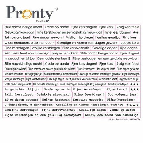 Pronty Stickers A5 Kerst tekst 491.100.014