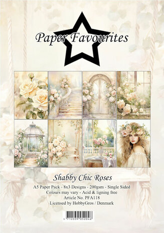 Paper Favourites A5 Shabby Chic Roses