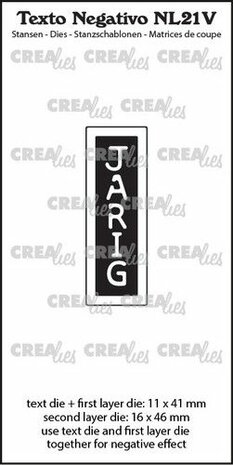 Crealies Texto Negativo JARIG (V) - (NL) NL21V 16x46mm