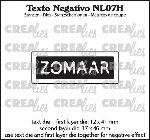 Crealies Texto Negativo ZOMAAR (H) - (NL) NL07H 46x17mm