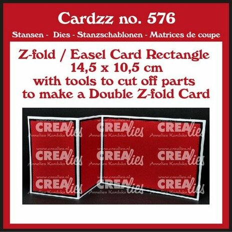 Crealies Cardzz (Double) Z-fold / Easel card rechthoek (H) CLCZ576 14,5x10,5cm