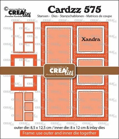 Crealies Cardzz Frame &amp; inlay Xandra CLCZ575 8,5x12,5cm