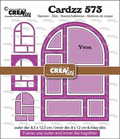 Crealies Cardzz Frame &amp; inlay Yvon CLCZ573 8,5x12,5cm