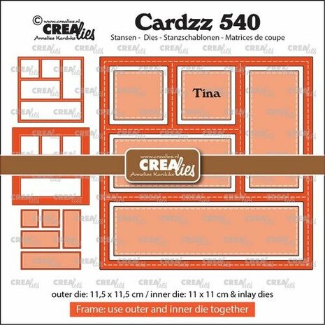 Crealies Cardzz Frame &amp; inlay Tina CLCZ540 11,5x11,5cm