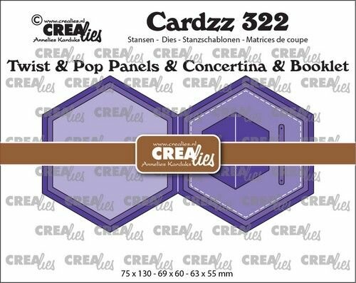 Crealies Cardzz Twist &amp; Pop A2 - boekje zeshoek CLCZ322 75x130 - 63x55mm