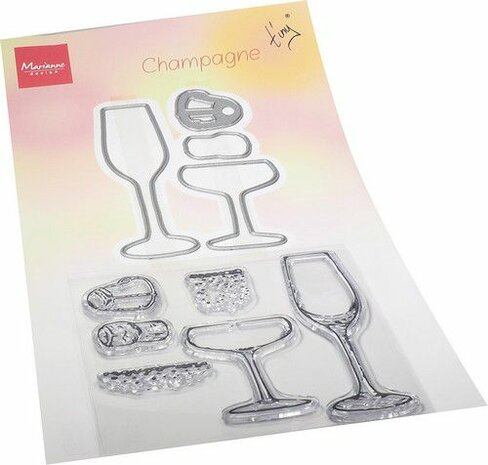 Marianne Design Clear Stamp &amp; Die set Tiny&lsquo;s Champagne TC0889 