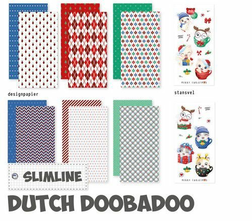 Dutch Doobadoo Crafty Kit Slimline Kerstkatje 473.005.051