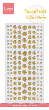Marianne Design Decoration Enamel dots - Glitter geel PL4530 156 dots; 4mm; 7mm; 9mm