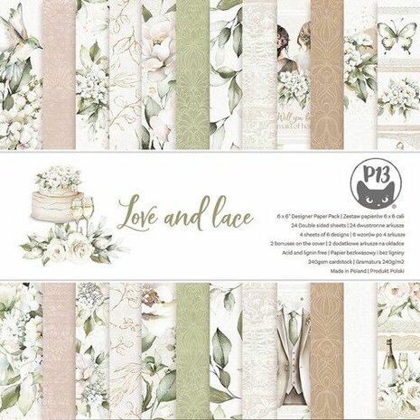Piatek13 - Paper pad Love and lace 15,2x15,2 cm P13-LAL-09