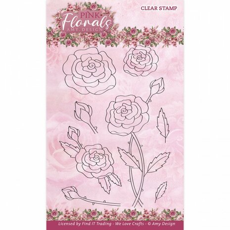 Clear Stamps - Amy Design - Pink Florals - Rose Clear Stamps - Amy Design - Pink Florals - Rose Productomschrijving Een set Cle