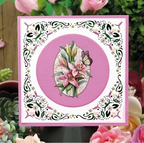 3D Cutting Sheets - Amy Design - Pink Florals - Lillies