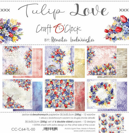 Craft OClock Paper Pack 30x30 cm Tulip Love