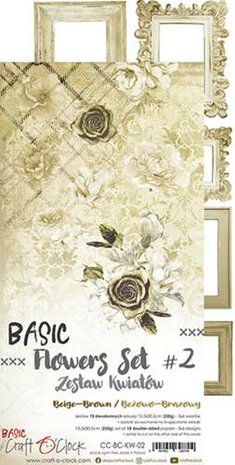 Craft OClock Basic Flowers Set 2, Beige-Brown