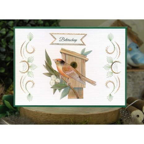 3D Push Out - Jeanine&#039;s Art - Vintage Birds - Wooden Bird House