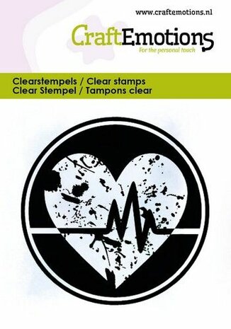 CraftEmotions clearstamps 6x7cm - Hart &amp; slag in een rondje