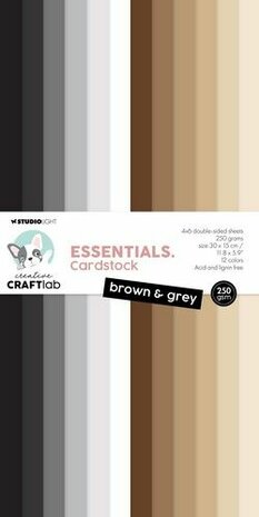 Studio Light Paper pad Brown&amp;grey 250gsm Essentials nr.135 CCL-ES-PP135 300x150x9mm