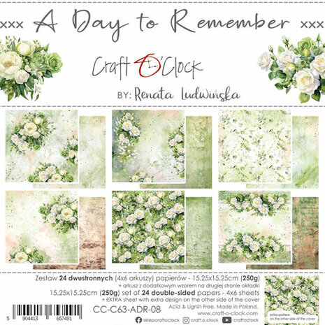 Craft O Clock Paper Pack 15x15 cm A Day To Remember