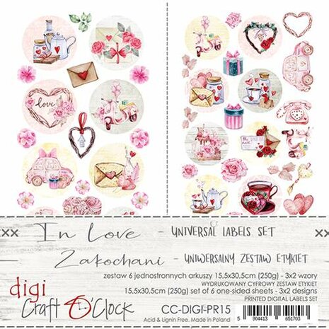 Craft OClock Digi Label Set - Universal, In Love