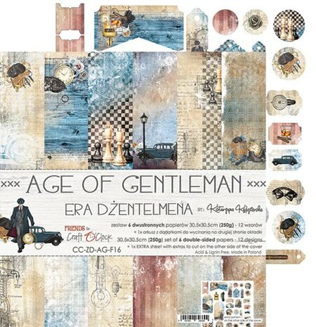 Craft OClock Paper Collection Set 12&quot;*12&quot; Age Of Gentleman, 250 gsm 