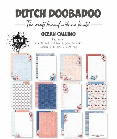 Dutch Doobadoo Papier Ocean calling 2x12 vel A4 473.005.059