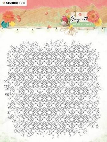 Studio Light Clear Stamp background Say it with flowers nr.528 