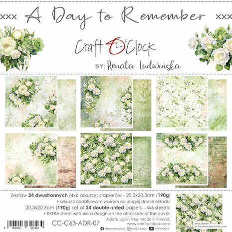 Craft O Clock Paper Pack 20x20 cm A Day To Remember