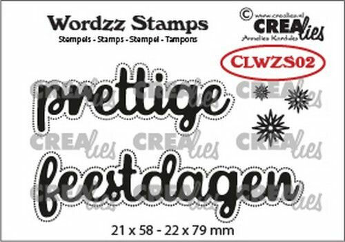 Crealies Clearstamp Wordzz prettige feestdagen (NL)