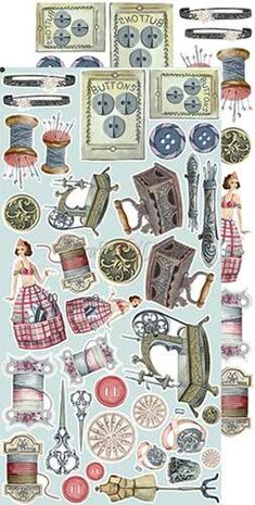 Craft O&#039;Clock Extras to Cut Set &ndash; Vintage &ndash; Vintage Chic 1x6 double-sided sheets