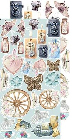 Craft O&#039;Clock Extras to Cut Set &ndash; Vintage &ndash; Vintage Chic 1x6 double-sided sheets