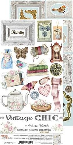 Craft O&#039;Clock Extras to Cut Set &ndash; Vintage &ndash; Vintage Chic 1x6 double-sided sheets