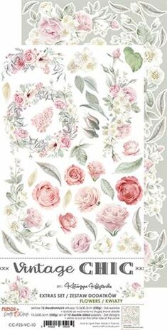 Craft O&#039;Clock Extras to Cut Set &ndash; Flowers &ndash; Vintage Chic 1x 6 double-sided sheets