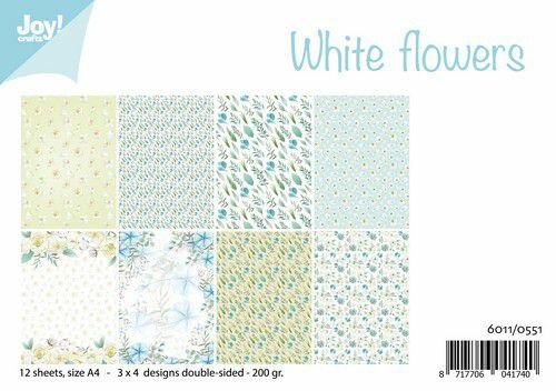 Joy! Crafts Papierset - White Flowers A4  6011/0551