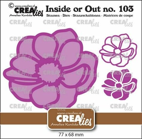 Crealies Inside or Out - Anemoon groot CLIO103 77x68mm