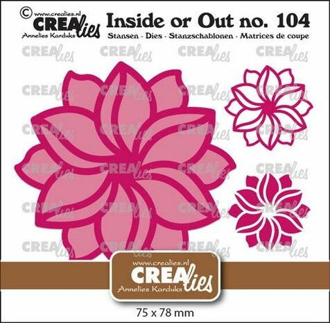 Crealies Inside or Out - Fantasiebloem A groot CLIO104 75x78mm
