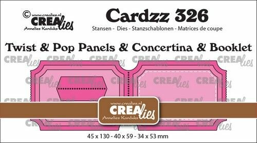 Crealies Cardzz Twist&amp; Pop A3, Panelen&amp;Lep.&amp; Miniboekje tickets H CLCZ326 45x130 - 40x59 - 34x53mm