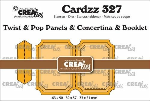 Crealies Cardzz Twist&amp; Pop B3, Panelen&amp;Lep.&amp; Miniboekje tickets V CLCZ327 63x90 - 39x57 - 33x51mm
