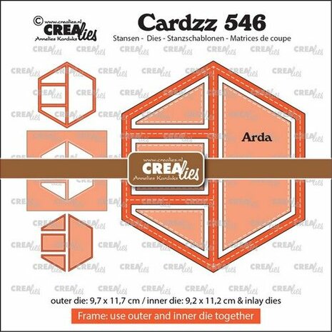 Crealies Cardzz Frame &amp; Inlays Arda CLCZ546 9,7x11,7cm
