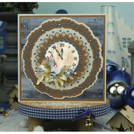 3D Cutting Sheet - Precious Marieke - Christmas Blues - Blue Clock