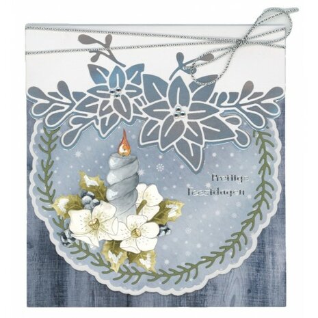 3D Cutting Sheet - Precious Marieke - Christmas Blues - Blue Candles