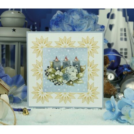 3D Cutting Sheet - Precious Marieke - Christmas Blues - Blue Candles