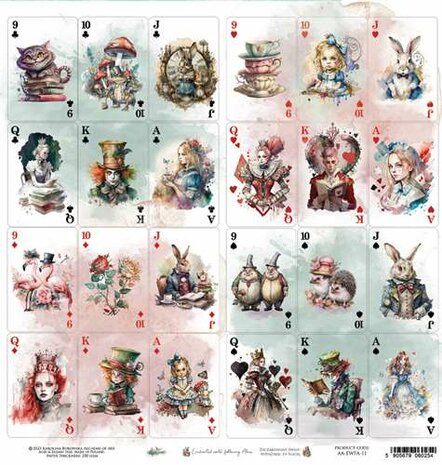 Art Alchemy Double-sided paper 30,5x30,5 cm Enchanted World - Following Alice &ndash; Cards