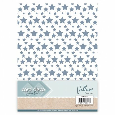 Card Deco Essentials - Vellum - Stars Blue