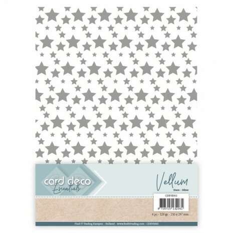 Card Deco Essentials - Vellum - Stars Silver