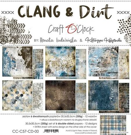 Craft O&#039;Clock Paper Collection Set 30,5x30,5 cm Clang And Dirt