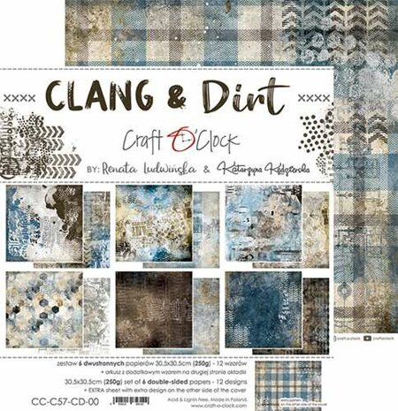 Craft O&#039;Clock Paper Collection Set 30,5x30,5 cm Clang And Dirt