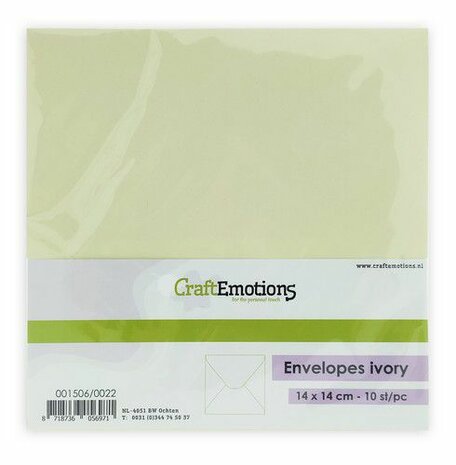 CraftEmotion Enveloppen ivoor - 14x14cm 10st