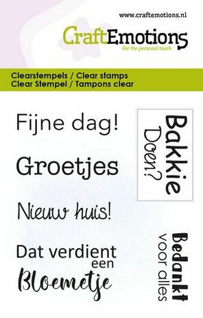 CraftEmotions clearstamps 6x7cm - Verdient bloemetje tekst NL