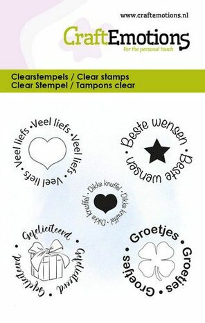 CraftEmotions clearstamps 6x7cm -Tekst rondjes met tekening NL