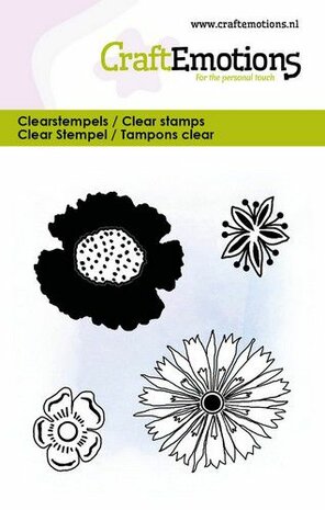 CraftEmotions clearstamps 6x7cm - Losse bloemen 1